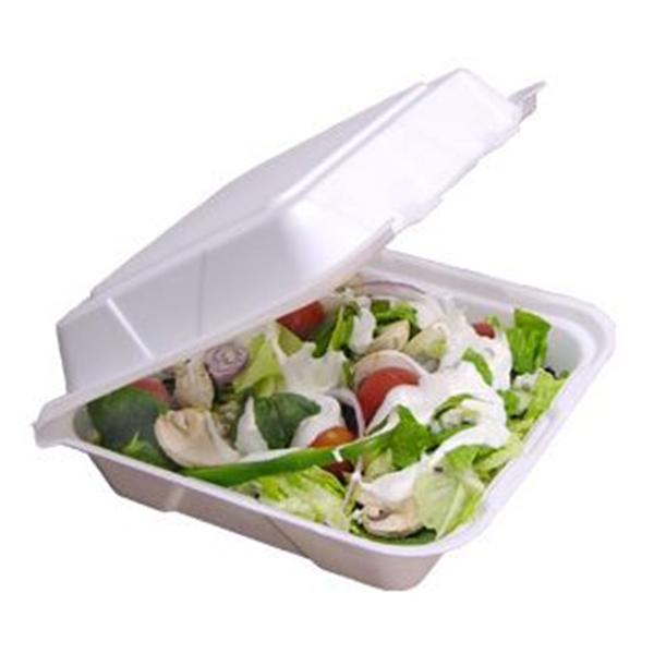 Container Foam White With Hinged Lid 150/Ca